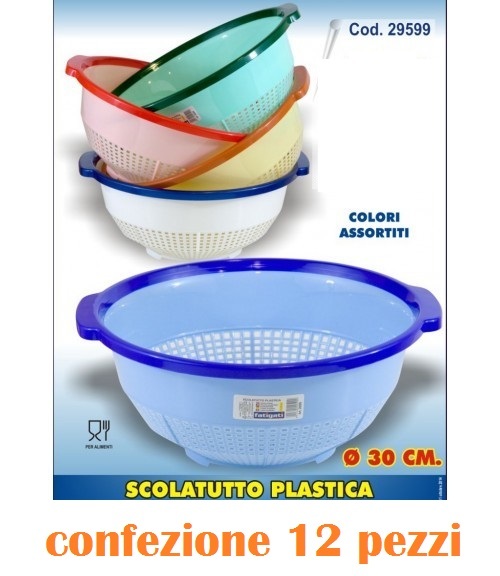 Set 12 Pezzi ScolaTutto Ciotola Scolapasta Colorato Cola Tutto 30cm moc