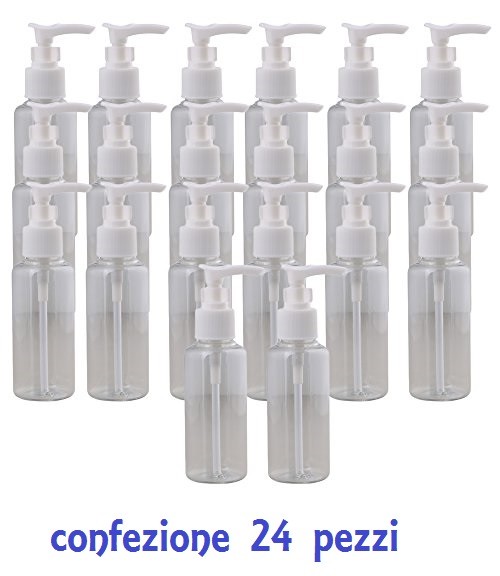 Set 24 Pezzi Bottiglietta Contenitori Plastica Lozioni Profumi Trucchi 50ml dfh
