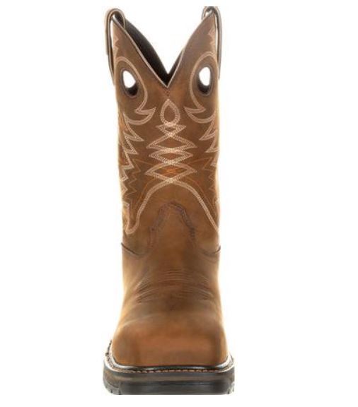 Pre-owned Georgia Boot Men's Brown Carbo-tec Lt Alloy Toe Wp Eh Pull On Work Boot Gb00224