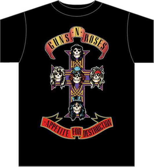GUNS N ROSES Appetite For Destruction - Cross T SHIRT S-M-L