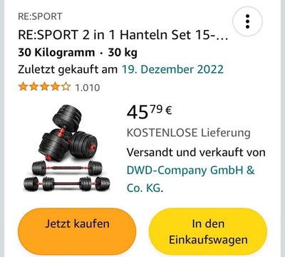 Re:Sport Hantelset 15-30 kg