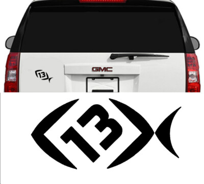 Concept 13 Fishing Tackle Decal Outdoor Sports & Gears Boat Window Cooler Black 