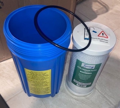 iSpring FC15B CTO Carbon Filter with Replacement 10 Inch Blue Sump & O-Ring NEW