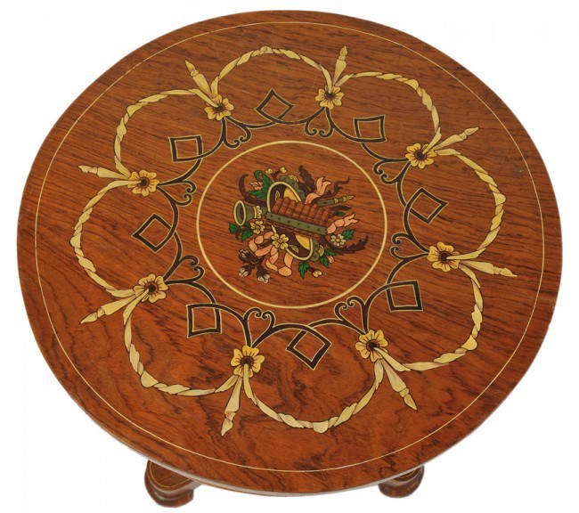 Pair of English Circular Painted Side Tables