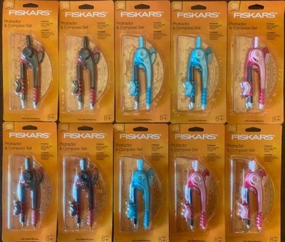 Fiskars 156590 Protractor And Compass Set 10pcs.