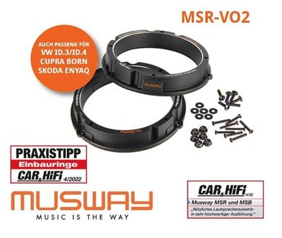 Aluminum Speaker Mounting Rings Adapter Compatible with VW Scirocco III 2008-