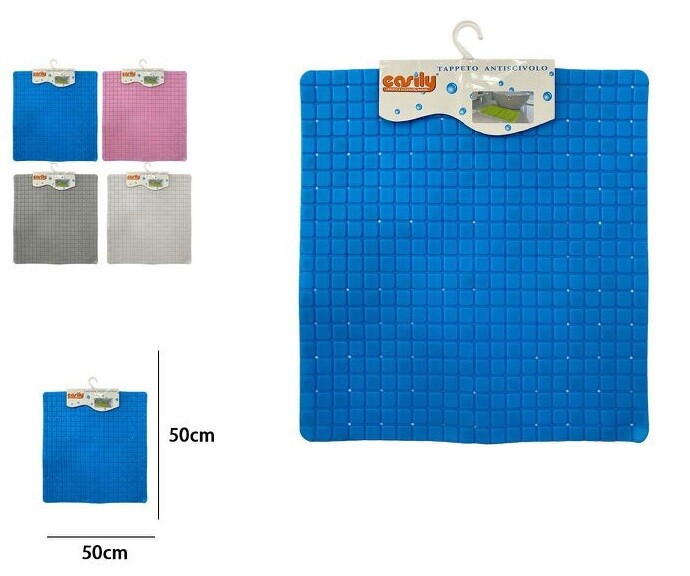 Tappeto Tappetino In Pvc Antiscivolo Per Vasca Da Bagno Doccia 50x50cm 59321 dfh