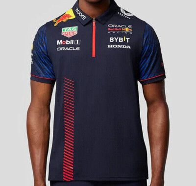 NEW Oracle Red Bull Racing F1 2023 Team Men's Polo Short Sleeve Shirt Night Sky