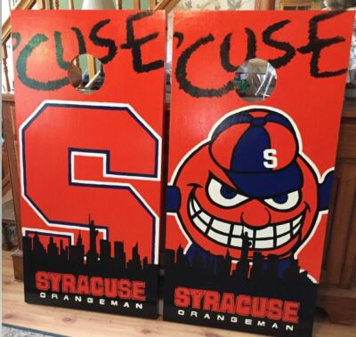 Syracuse Orangeman City Set  Custom Made Cornhole boards and Free Bags