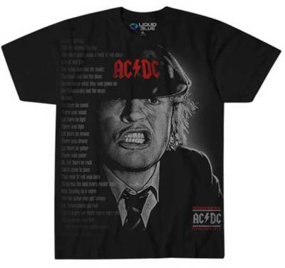 AC-DC Big Face Angus T SHIRT S-M-L-XL-2XL New Official Liquid Blue Merchandise