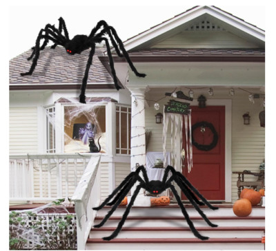 5 Ft. Giant Hairy Spiders - 2 Pack Realistic Halloween Decor for Yard  & Indoor
