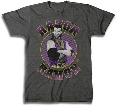 Razor Ramon WWE Official Mens Dark Heather T-Shirt