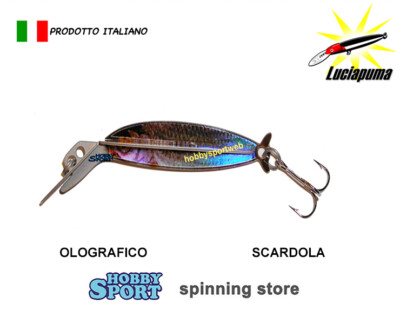 LUCIAPUMA OLOGRAFICO SCARDOLA 3 GR 3 CM 1A ARTIFICIALE LIGHT SPINNING TROTA