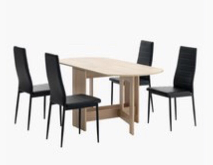 Drop Leaf Dining Table and 6 Black Chairs in Chesterfield, Derbyshire Gumtree