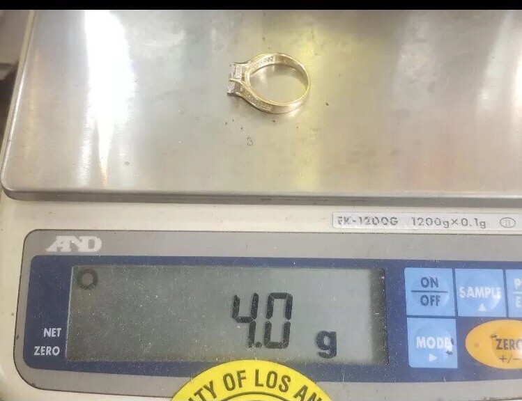 Pre-owned Handmade Gold 14k Princess Ring Yellow Cz Carat Engagement 4g Fine Jewelry Size 7 6 8