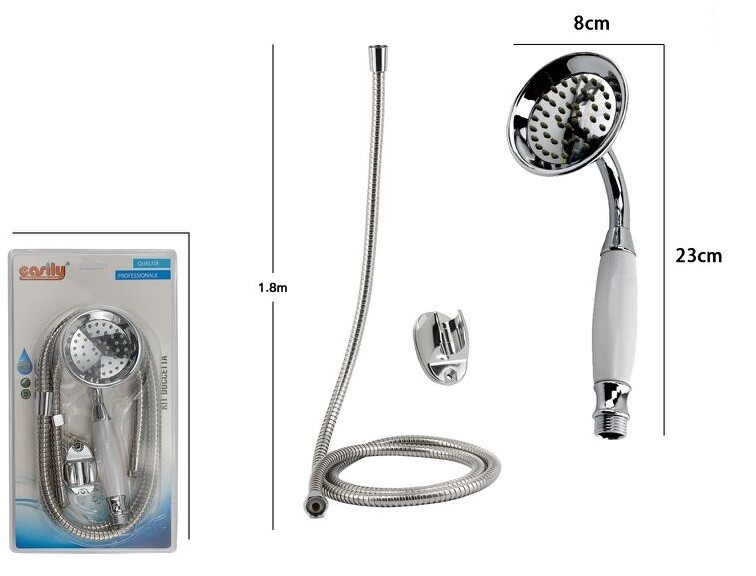 Kit Bagno Doccetta Doccino Soffione Doccia Con Laccio 1,8m e Staffa 69041 dfh