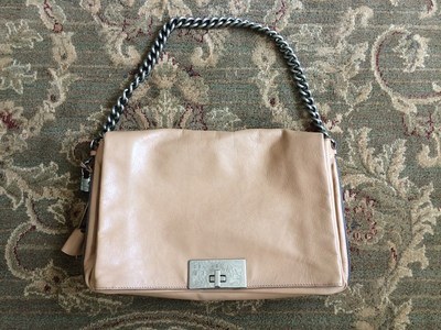 CELINE Soft Leather Medium Handbag Beige Tan Authentic