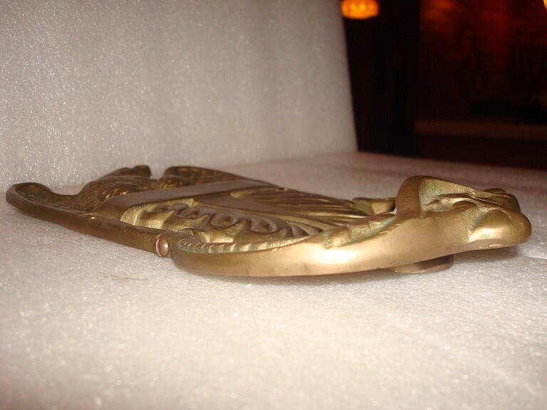 Antique Vtg Large Solid Brass American Bald Eagle Door Knocker 9-1/4