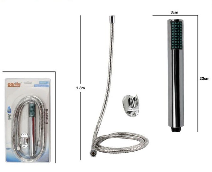 Kit Bagno Doccetta Doccino Soffione Doccia Con Laccio 1,8m e Staffa 69086 dfh