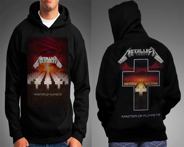 METALLICA MASTER OF PUPPETS  BLACK HOODIE FRONT & BACK