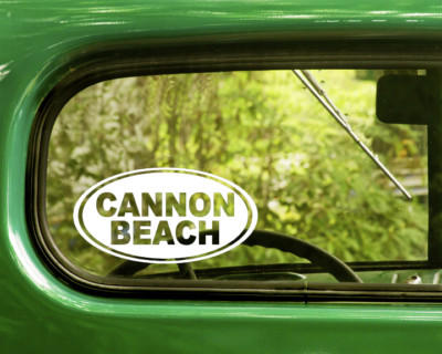 Cannon Beach Decal Sticker Oregon, 2 Oval for Travel Mug, Car, Laptop