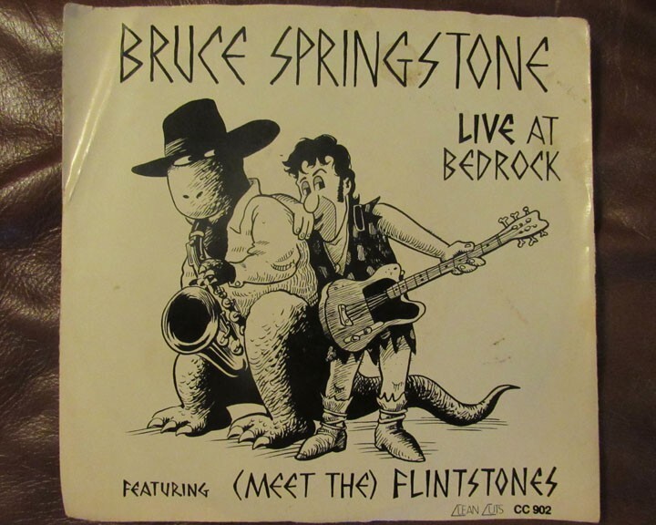 BRUCE SPRINGSTONE - Live at Bedrock (1982 parody 45 w/ps on Cold Cuts) VG+