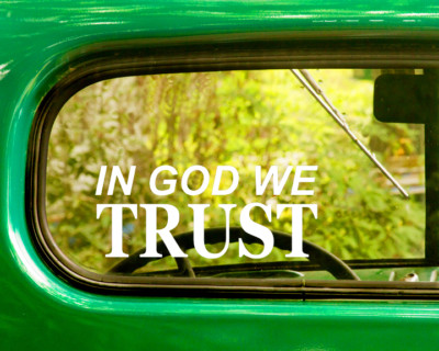2 IN GOD WE TRUST DECALs Religion Stickers For Car Window Truck Bumper RV