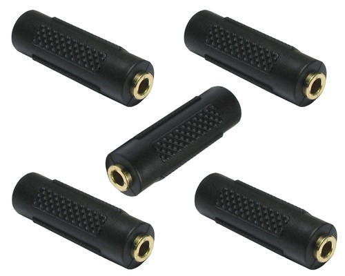 5X 3.5mm Female to plug Female Audio Stereo Adapter Headphone Jack Connector ...