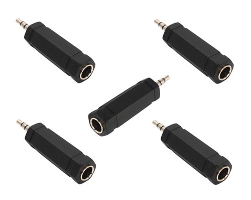 5X 6.35mm (1/4 inch) Male to 3.5mm (1/8 inch) Female Stereo Audio Adapter
