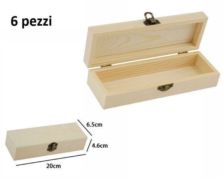 Set 6 Scatoline In Legno Portagioie Scatola Cofanetto Rettangolari 74008a dfh
