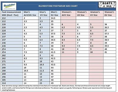 Blundstone Size Chart