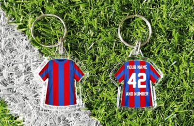 CRYSTAL PALACE personalised keyring. Add your own name and number. Retro modern