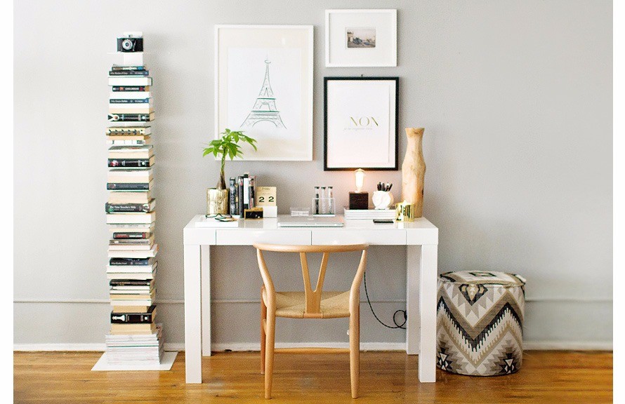 White Compact Desk With Draw West Elm Mini Parsons Desk In