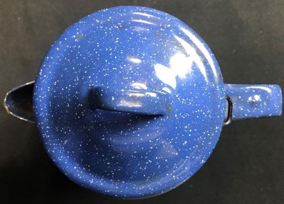 Blue Speckled Graniteware Coffee Pot