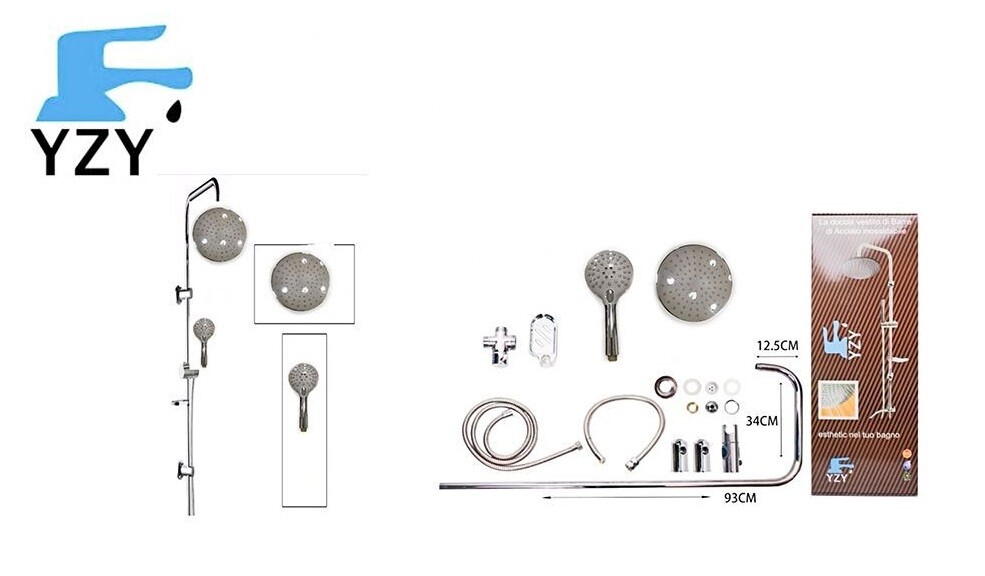 Asta Saliscendi Cromata Colonna Doccia Soffione Doccetta Saliscendi 99003 yzy