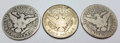 Bargain Lot Of 9 Barber Half Dollars Various Dates ~ 20% Discount