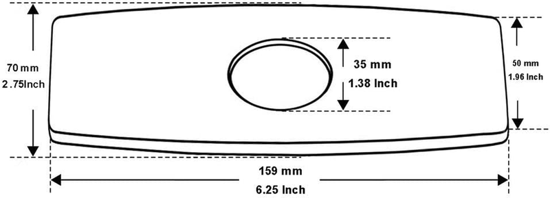 6" Brushed Nickel Rectangle Faucet Plate Escutcheon,Suitable for 4 Inch Sink, 3-