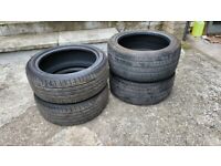 Almost new 2x 225/45/18 runflat tyres and/or 2x 255/40/18 runflats