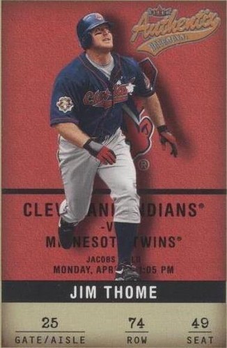 2002 Fleer Authentix - Jim Thome #74