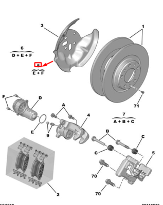 PEUGEOT 208 MK2 P21 Rear Caliper Motor Fixing Kit 1643574880 New  