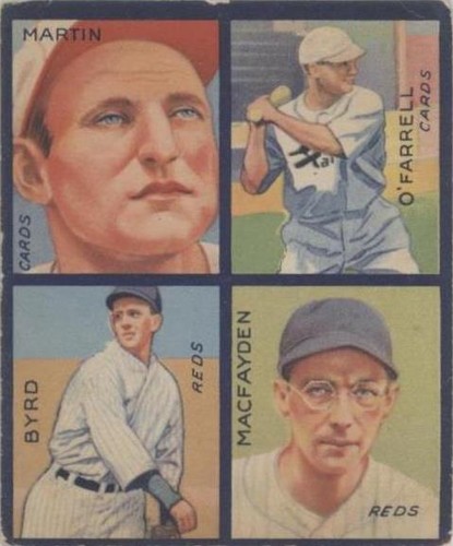 1935 Goudey 4-in-1 - Bob O'Farrell Danny Macfayden Pepper Martin #7F
