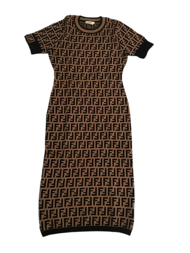 ワンピース FENDI MICRO FF LOGO DRESS Fendi Dress One Piece Zucca FF Logo Pattern Brown Black