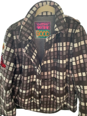 Cool Kids Peacock Coat by Gusto Around Anytime Good Bull Emblem Size 14