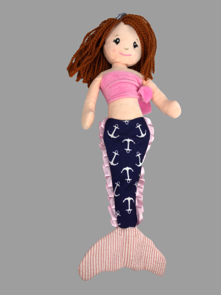 The Preppy Pelican Mermaid Doll Plush Nautical Seaside ANCHO