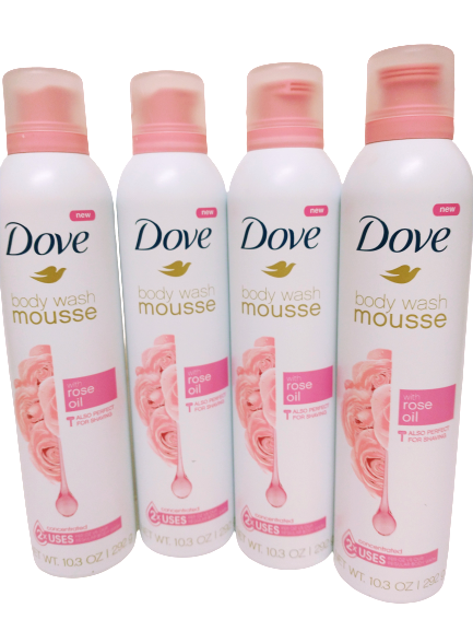 & Shave Cream Mousse, Rose Oil, 10.3oz, Lot Of 4, Discontinued