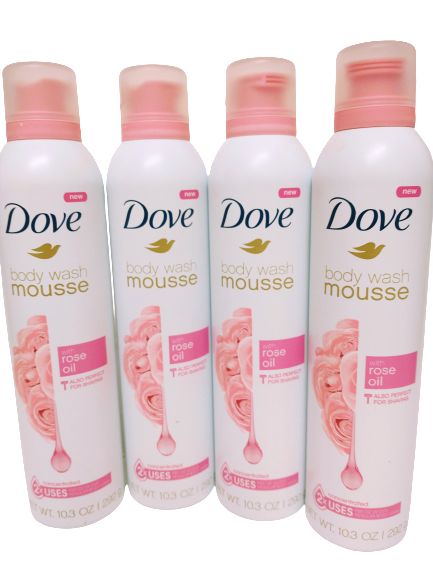 & Shave Cream Mousse, Rose Oil, 10.3oz, Lot Of 4, Discontinu