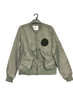 Cheap Monday Rank Patch Bomber Jacket Absent Green Size L rrp 130 DH012 FF 13