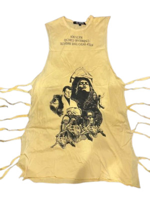 Raf Simons Religious Period Tank Top Yellow Color Size M Graphic Print Vintage
