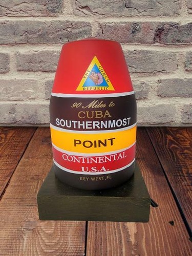 Key West Florida Southernmost Point Buoy Low Light Lamp Tiki Bar Beach Decor