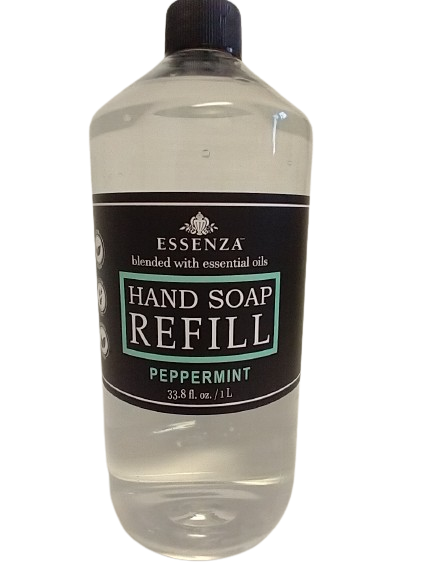Essenze Peppermint Hand Soap, Refill Size 33.8oz, Gluten Free/Vegan
